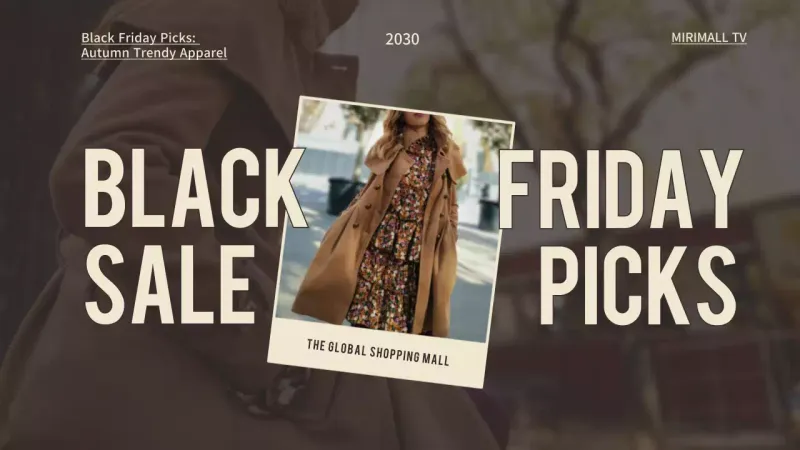Miniatura de moda da Black Friday com detalhes em bege num fundo castanho