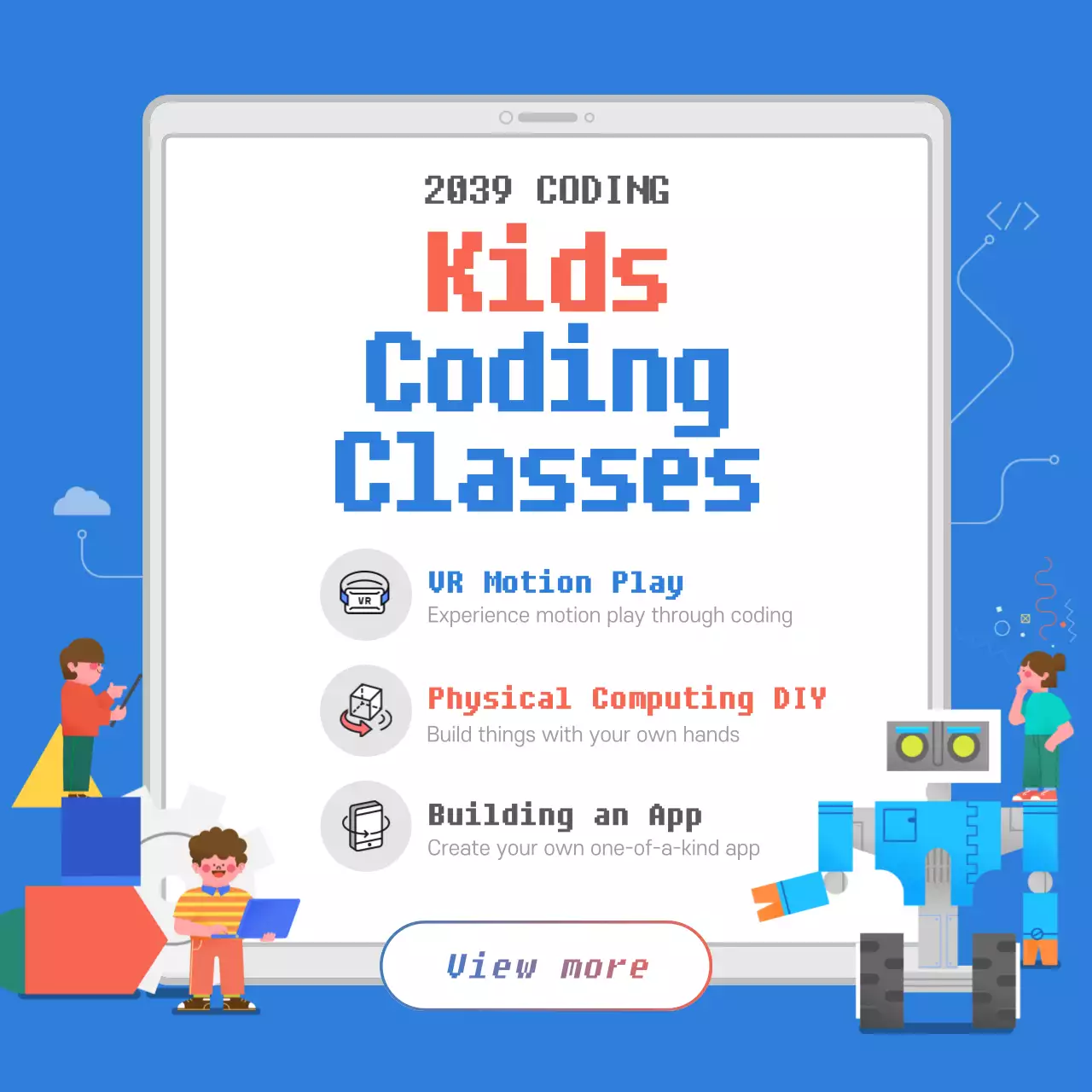 Blue Trendy Coding Promotion Instagram Post