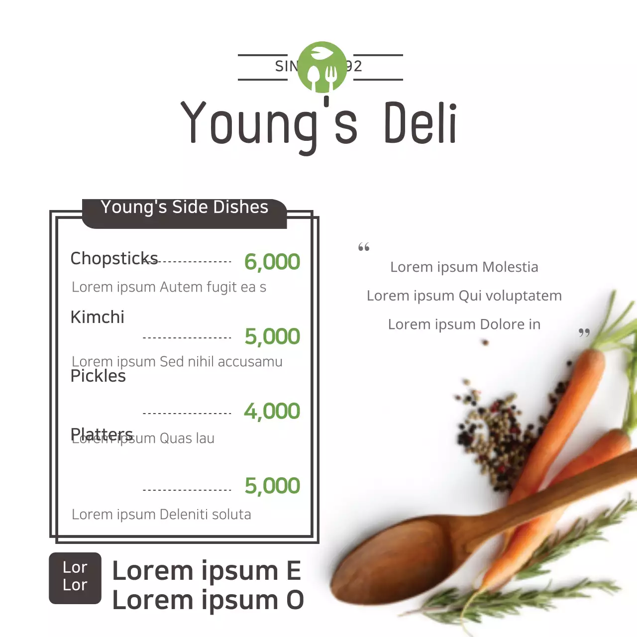White Modern Deli Menu Banner