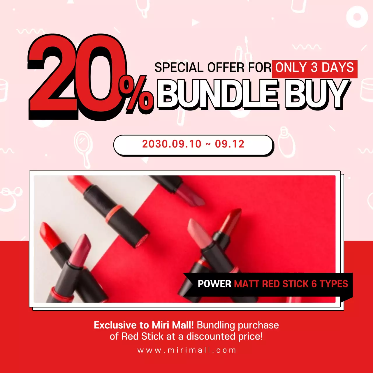 Red Trendy Lipstick Promotion Instagram Post