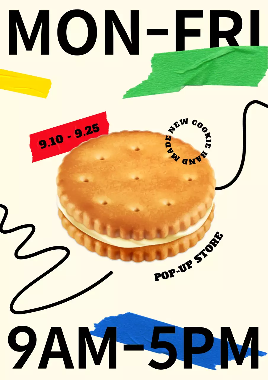 아이보리 테마 디저트 팝업스토어 포스터