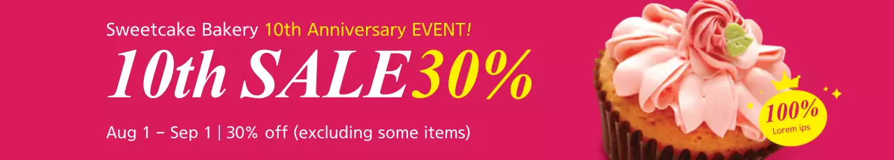 Banner de promoção de padaria da moda rosa