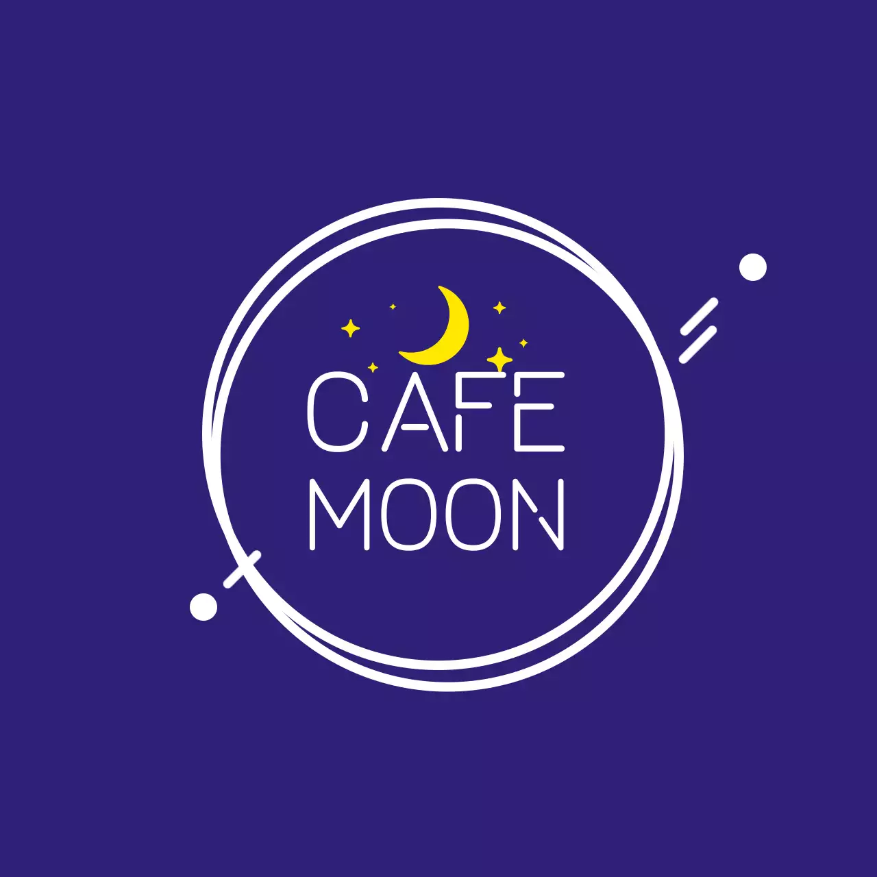 Banner com logotipo de café minimalista azul