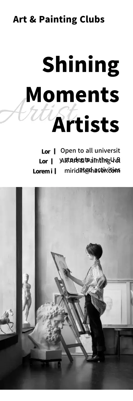 Banner de promoção de arte moderna preta