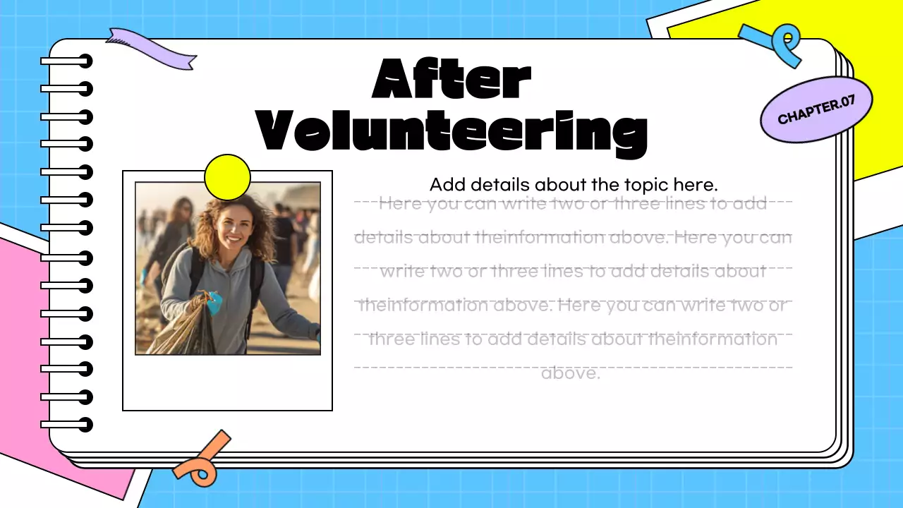 Pink Playful Volunteer Diary Presentation