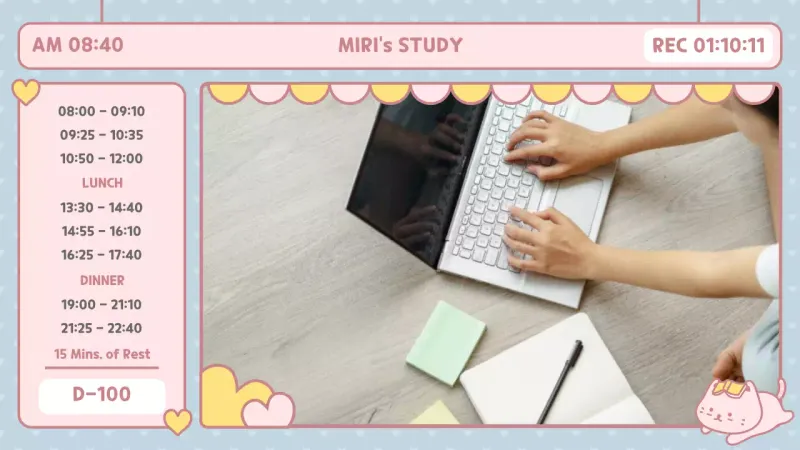 Pink Cute Study Planner YouTube Thumbnail