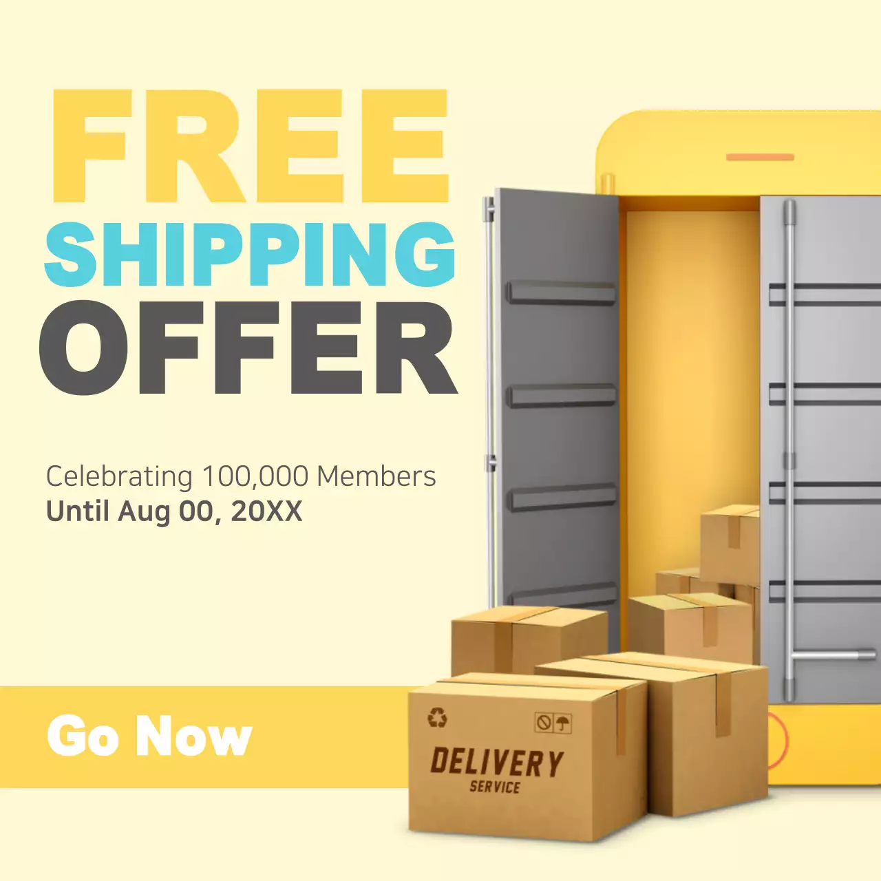 Yellow Modern Shipping Promotion Instagram Post