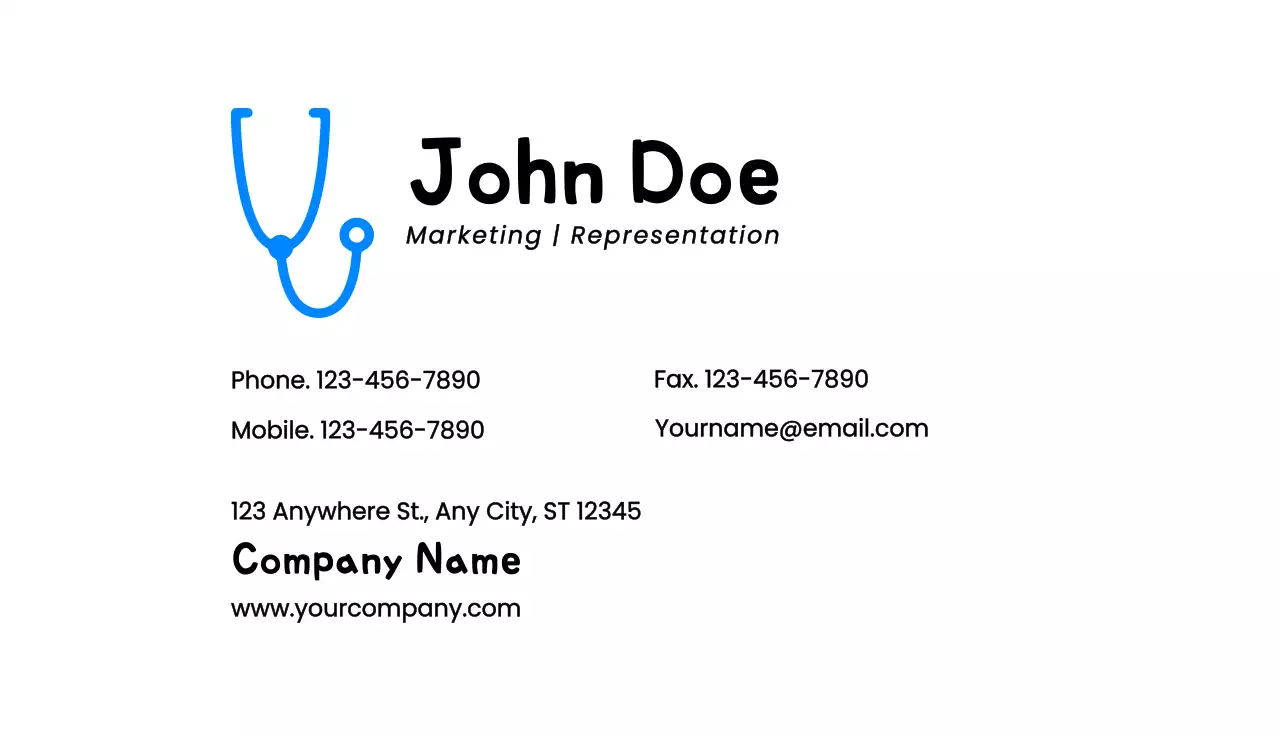Blue Modern Healthcare Advertisement Business Card