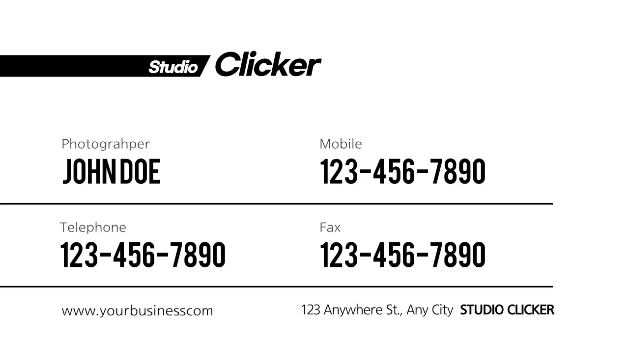 Black Minimal Photography Business Card