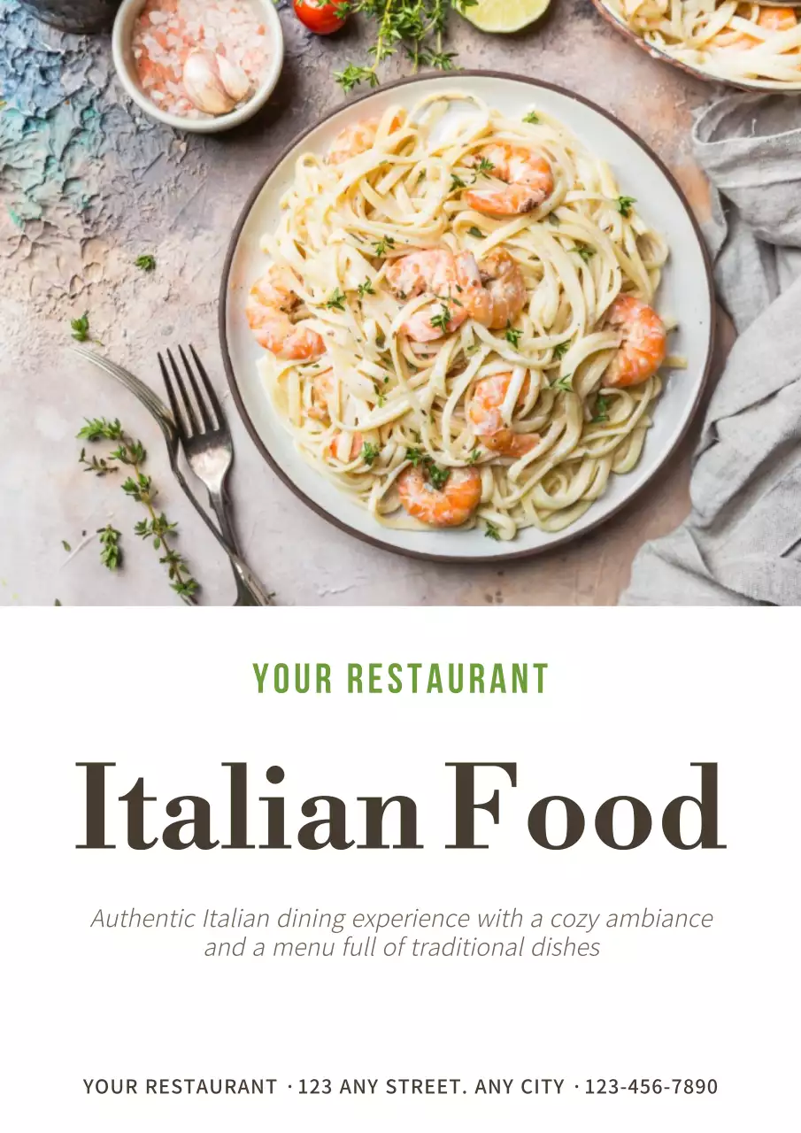 Beige Classic Italian Promotion Poster