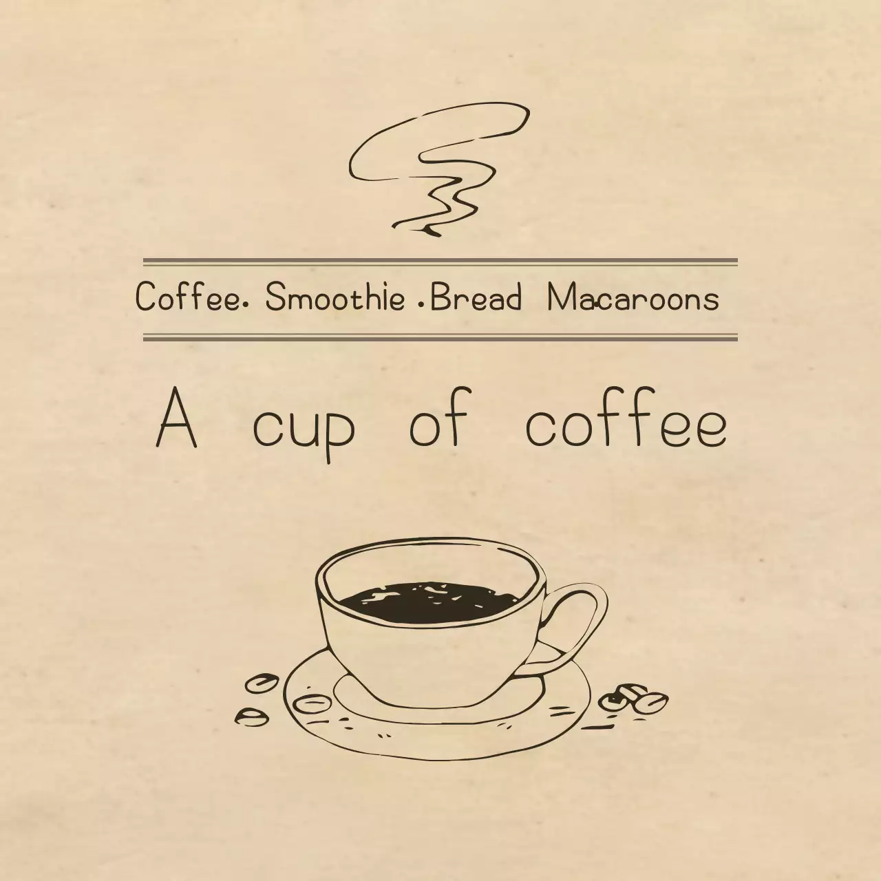 Spanduk Menu Kopi Sederhana Beige