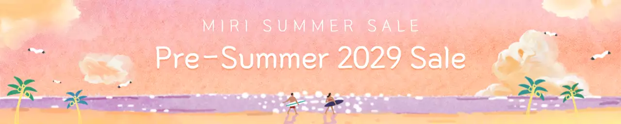 Summer sale of sentimental watercolor illustration concepts in pink and purple