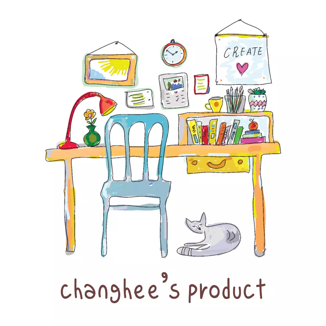 Colorful Artistic Workspace Poster Banner