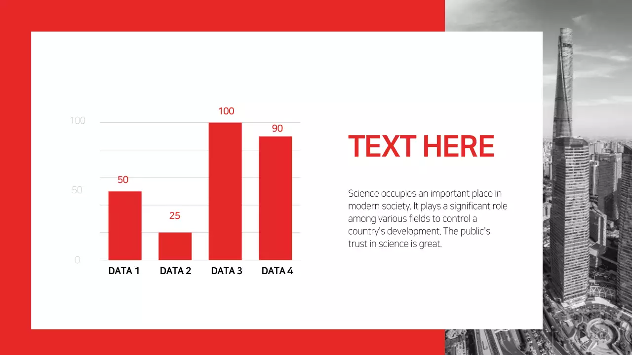 Red Modern Data Report Infographic