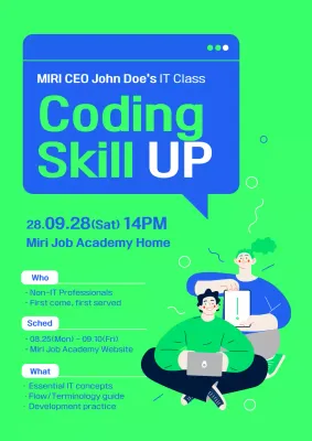 Green Modern Coding Class Promotion Poster