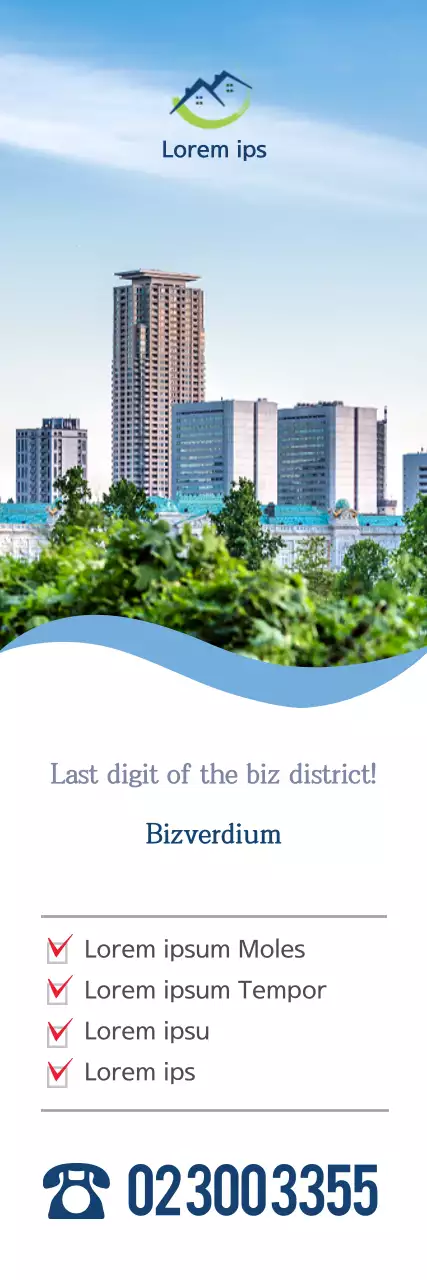 Banner de propaganda empresarial moderno azul