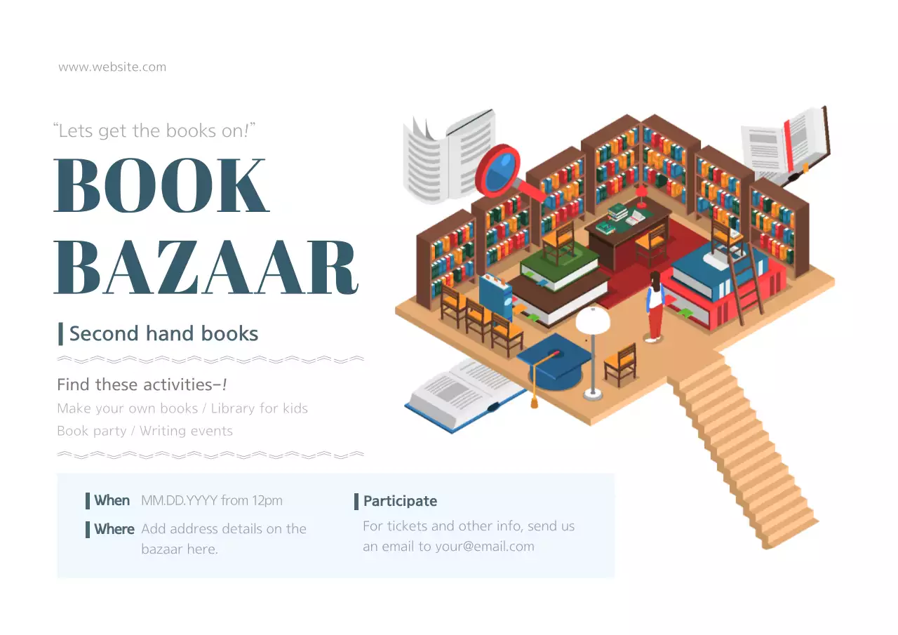 Blue Modern Book Event Poster