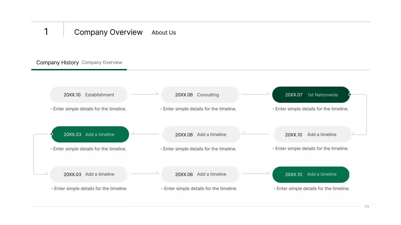Apresentação infográfica empresarial simples com gradientes azuis e verdes
