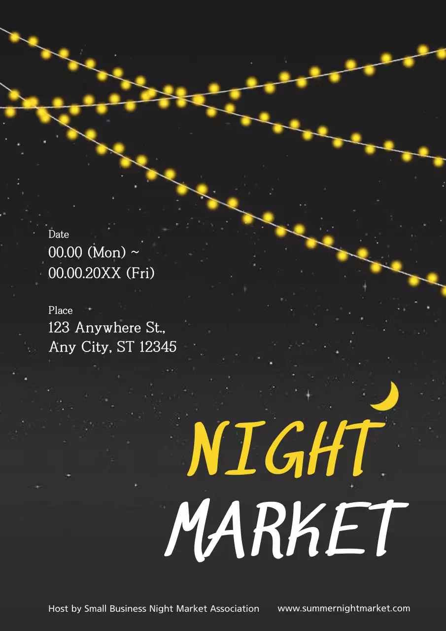 Black Trendy Market Announcement Poster