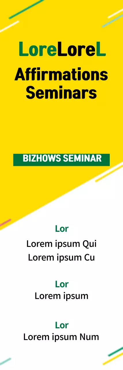 Banner de anúncio do seminário amarelo moderno