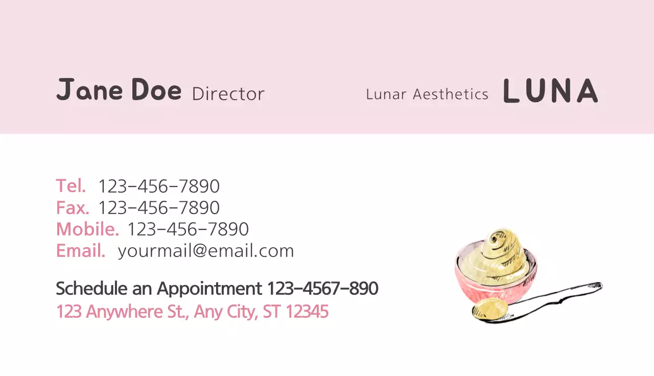 Pink Elegant Skincare Business Card