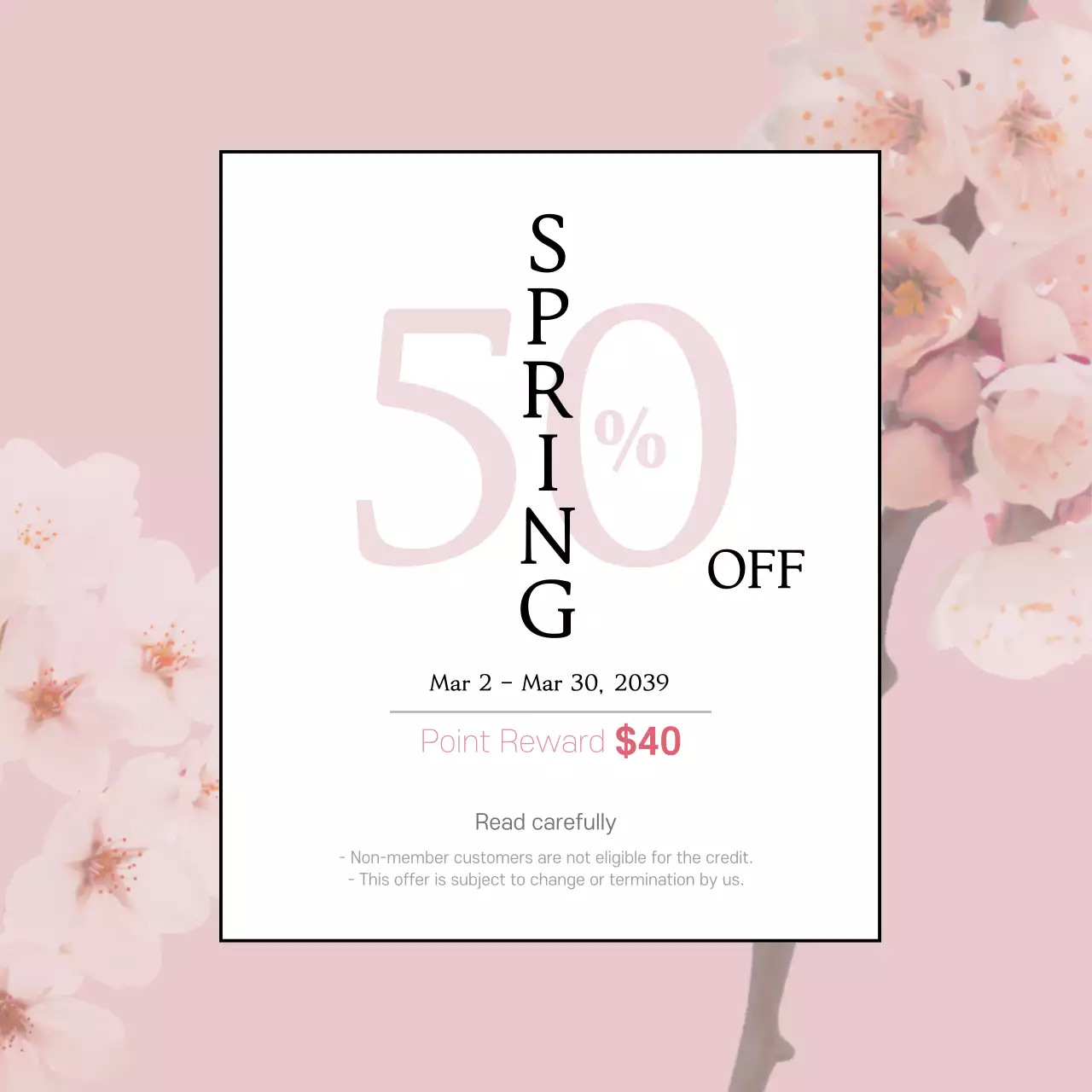 Pink Elegant Spring Promotion Instagram Post