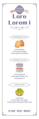 Banner de aviso de evento de panificação clássico roxo