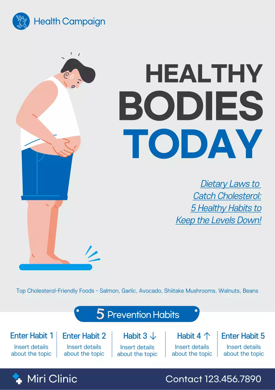 Blue Modern Health Guide Poster