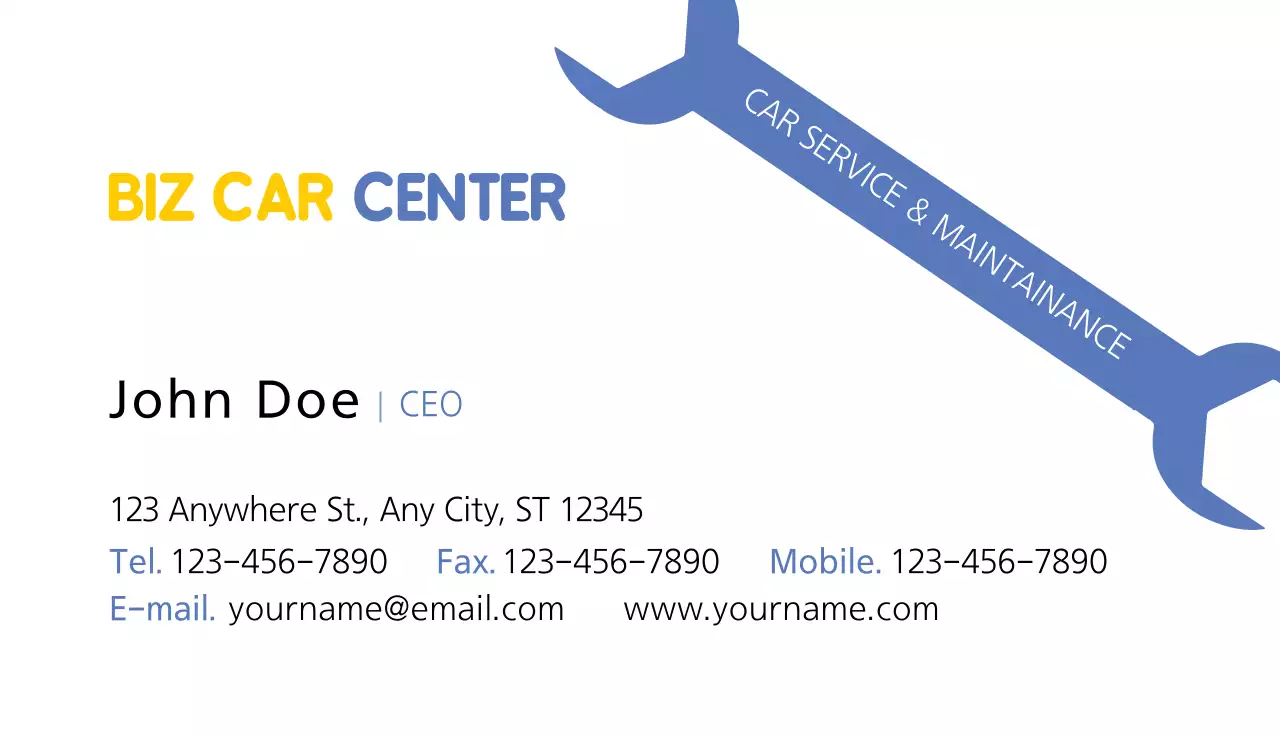 Blue Modern Car Business Card