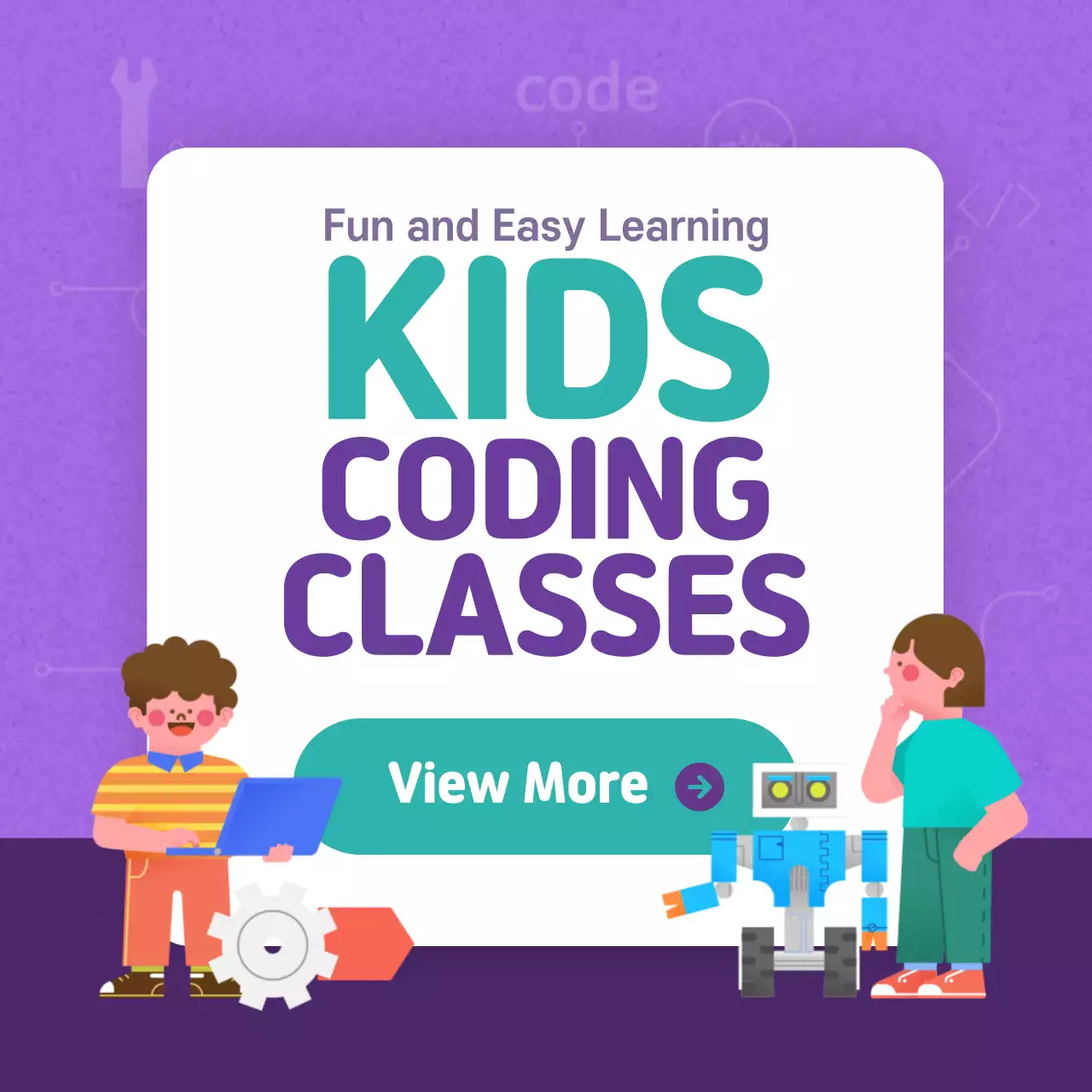 Purple Modern Coding Promotion Instagram Post