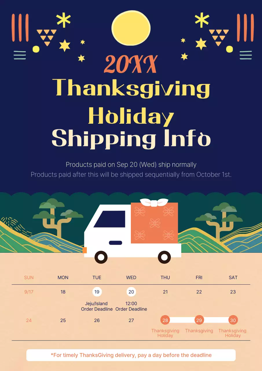 Navy Modern Shipping Notice Poster