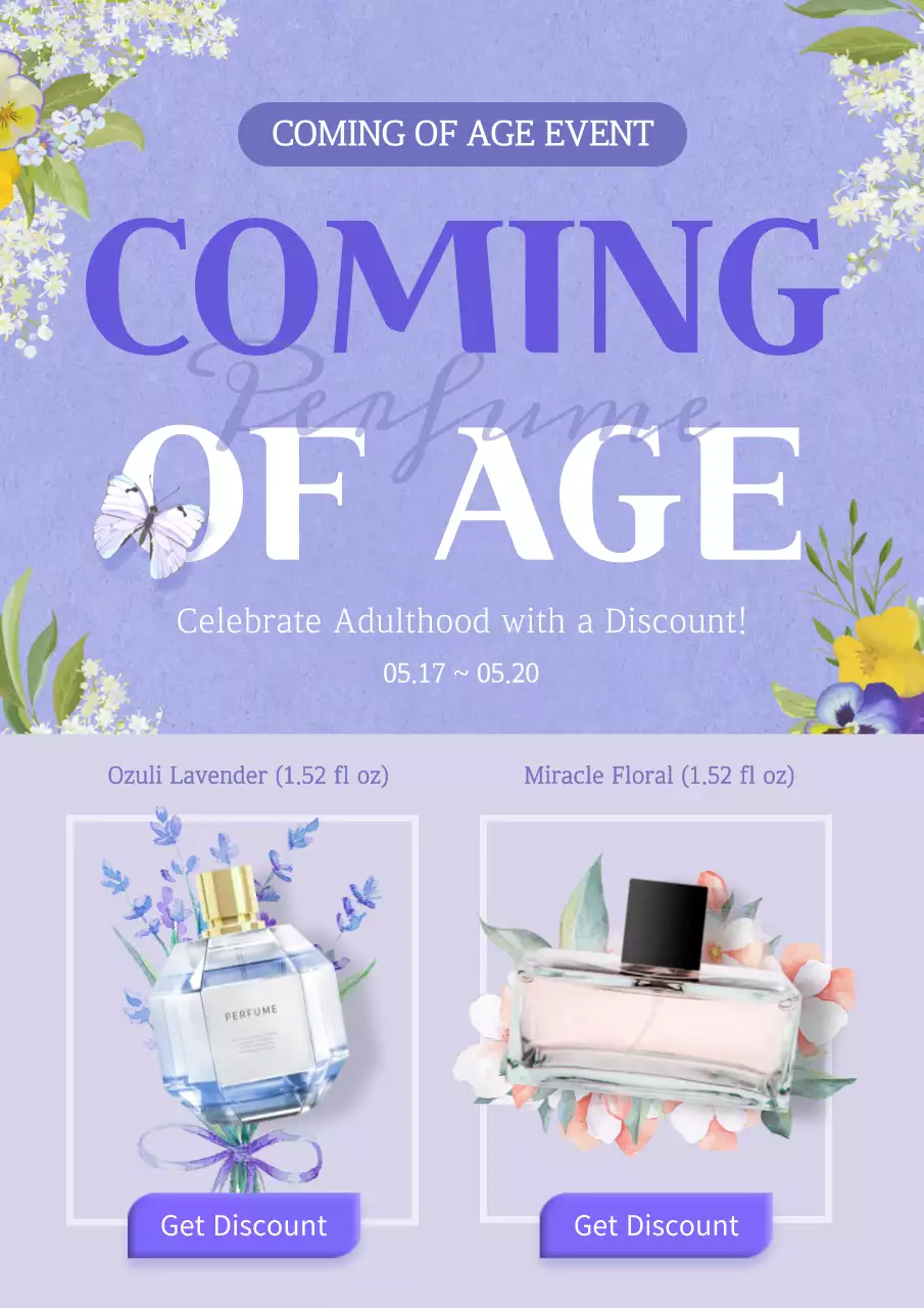 Purple Elegant Perfume Promotion Poster