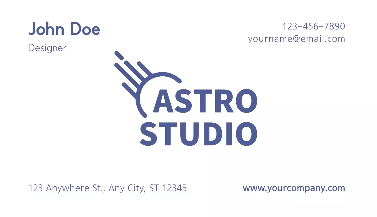 Navy Minimal Studio Business Card