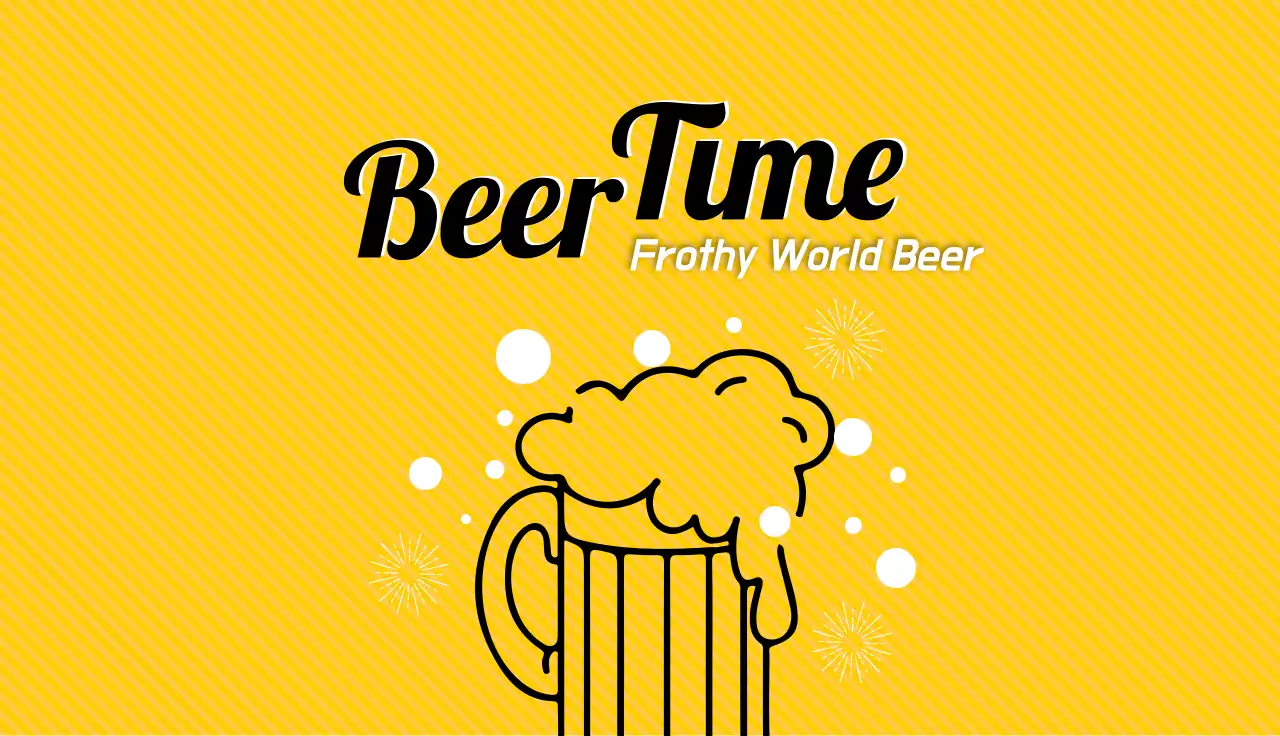 Yellow Trendy Beer Promotion Business Card