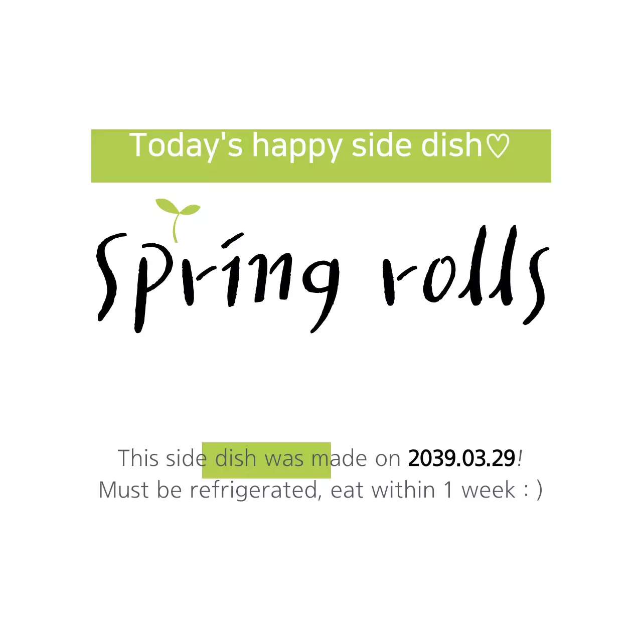 Green Simple Food Label Banner