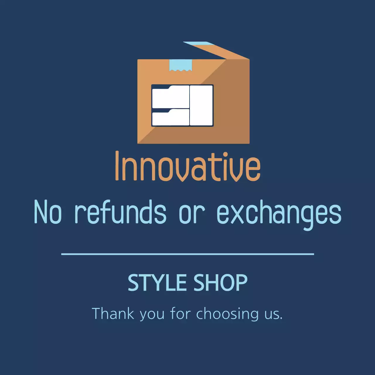 Navy Modern Shop Policy Banner