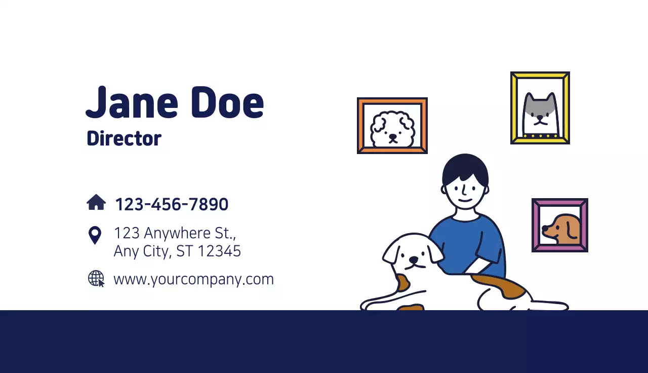 Blue Minimal Vet Clinic Business Card