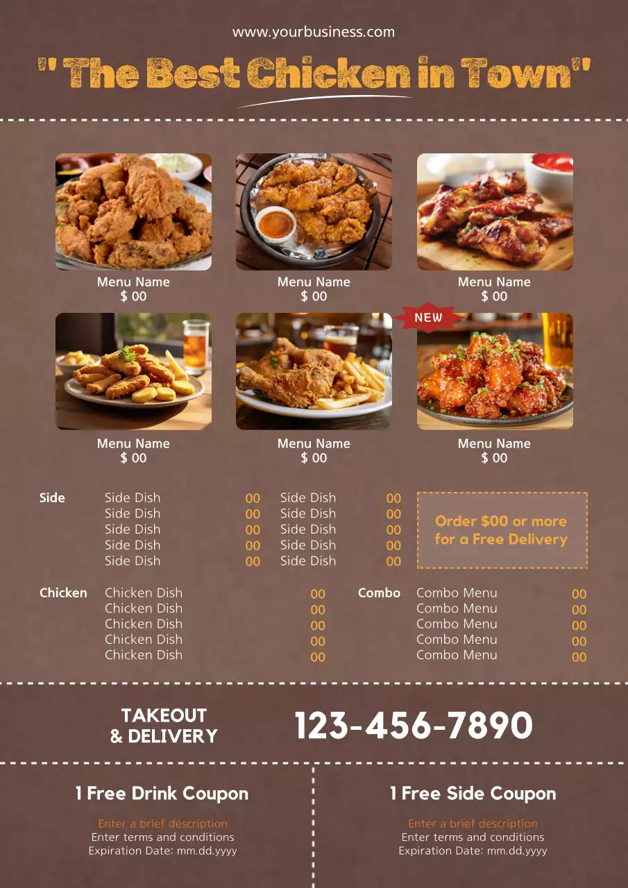 Brown Vintage Chicken Promotion Poster