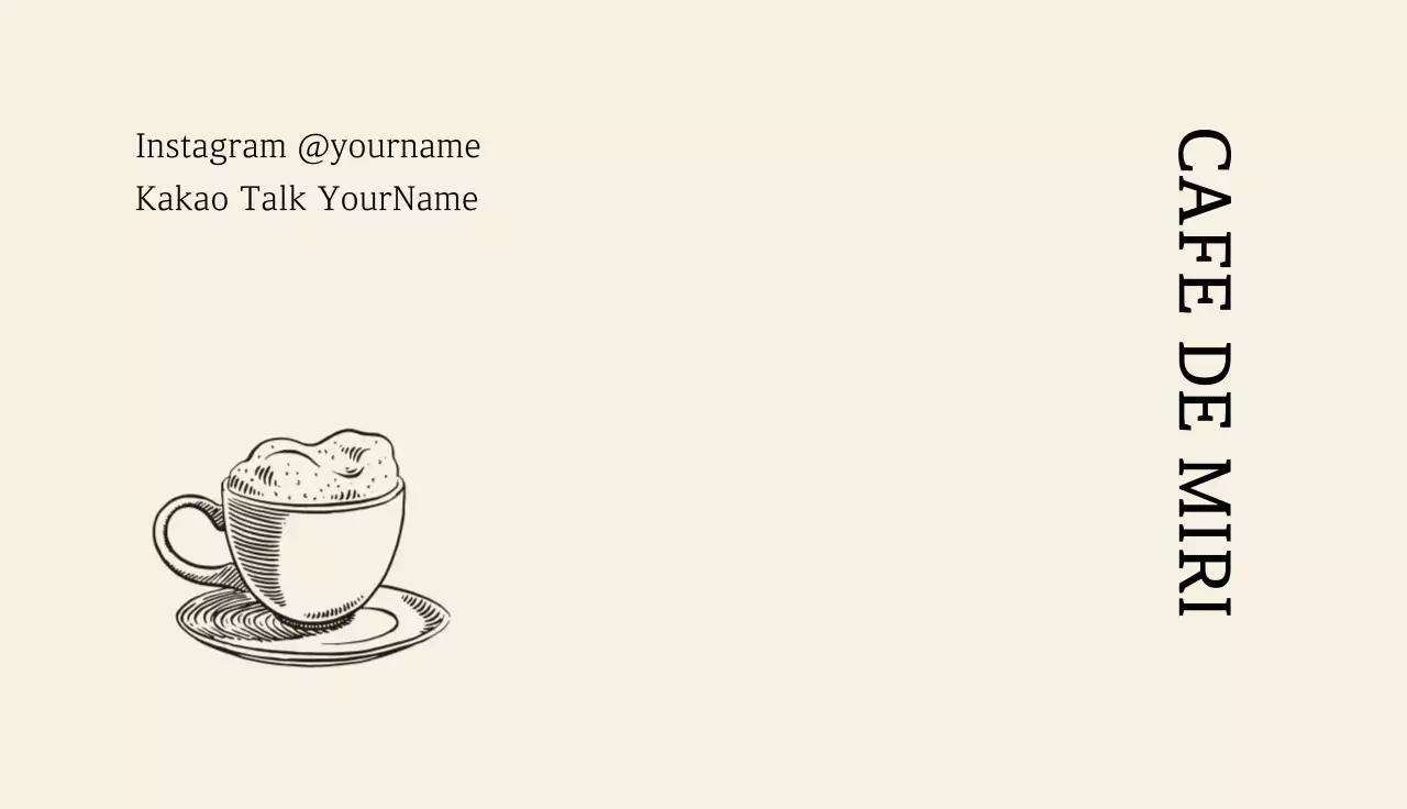 Beige Minimal Cafe Business Card