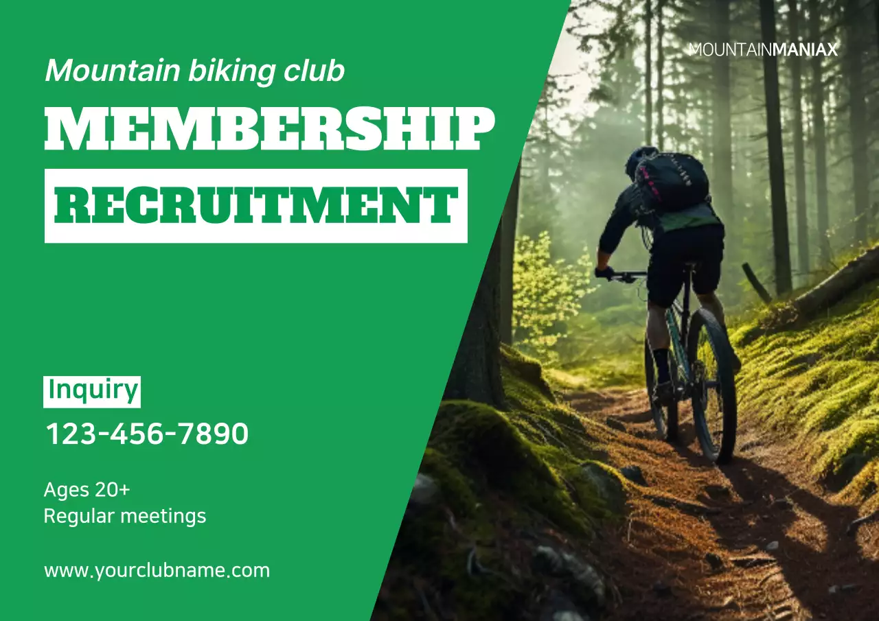 Green Modern Biking Recruitment Poster