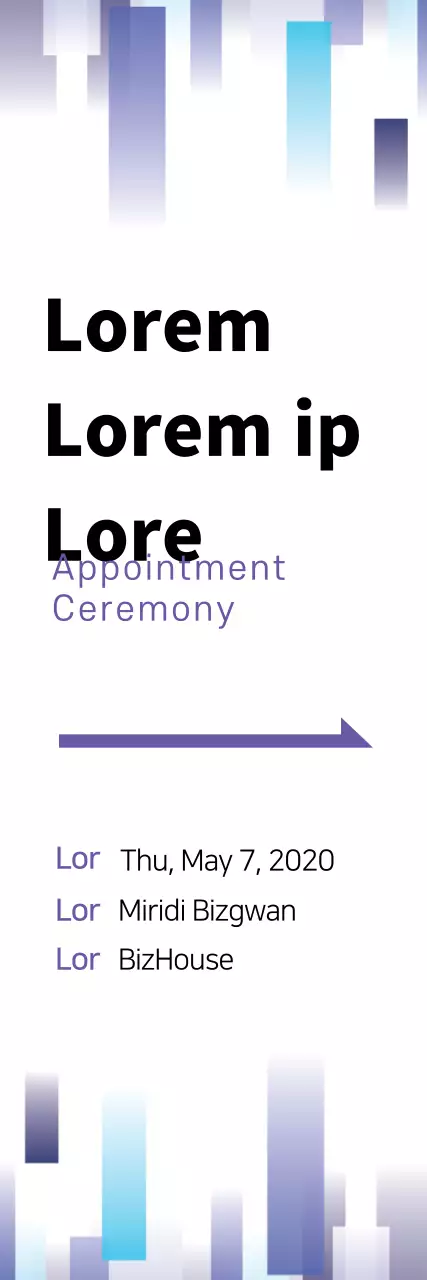 Banner de anúncio de cerimônia moderna azul