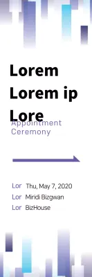 Banner de anúncio de cerimônia moderna azul