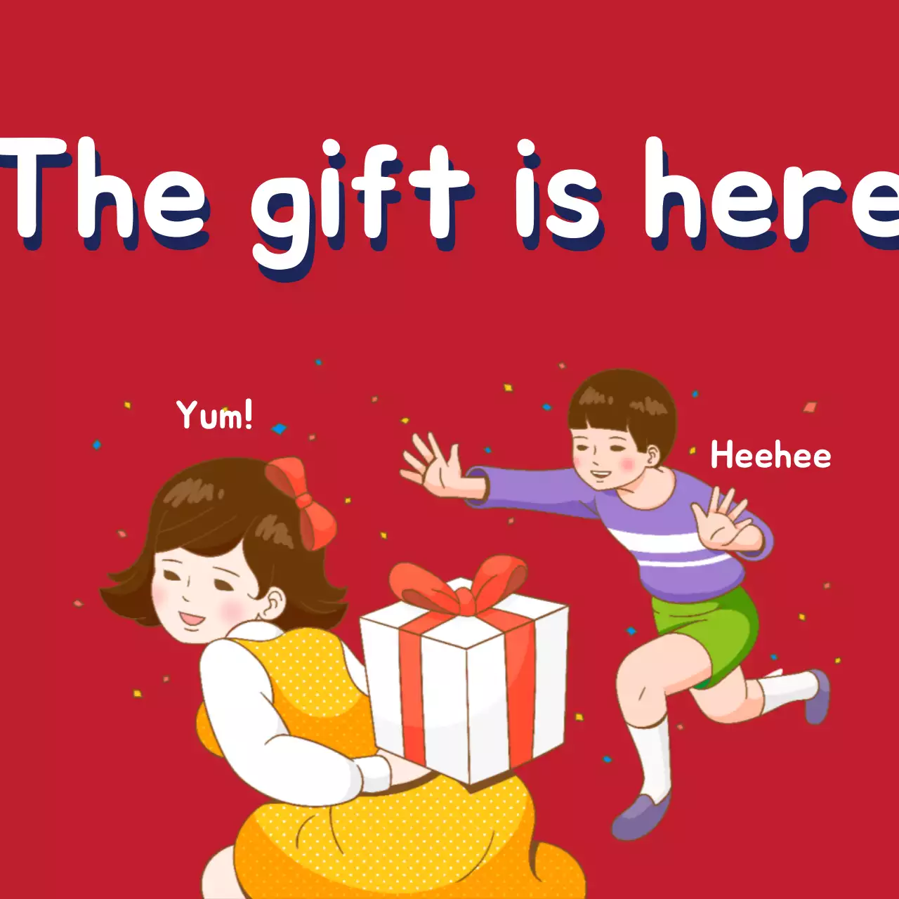 Red Retro Gift Announcement Banner