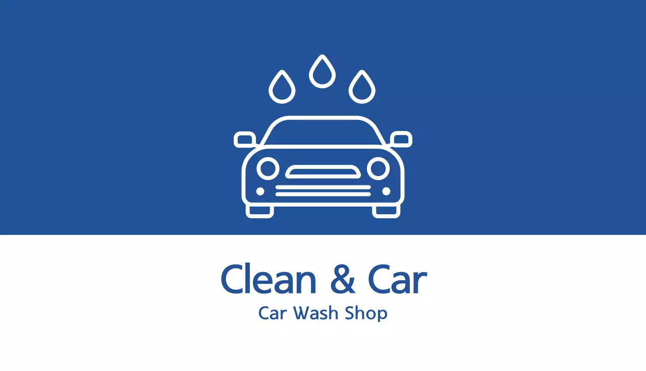 Blue Minimal Car Business Card