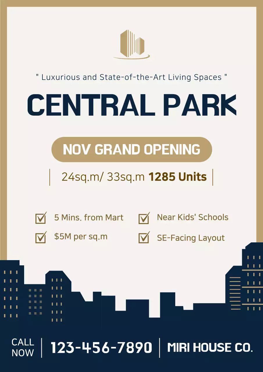 Beige Modern Real Estate Promotion Poster