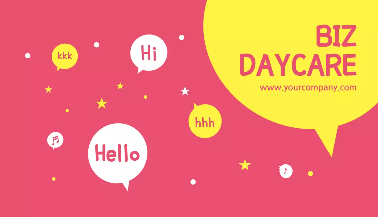 Pink Trendy Daycare Promotion Business Card