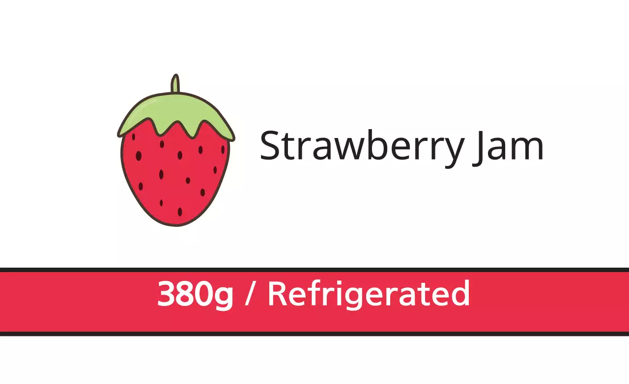 Banner de rótulo de geléia simples vermelho