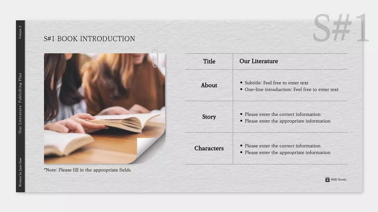 White Clean Literature Plan Presentation