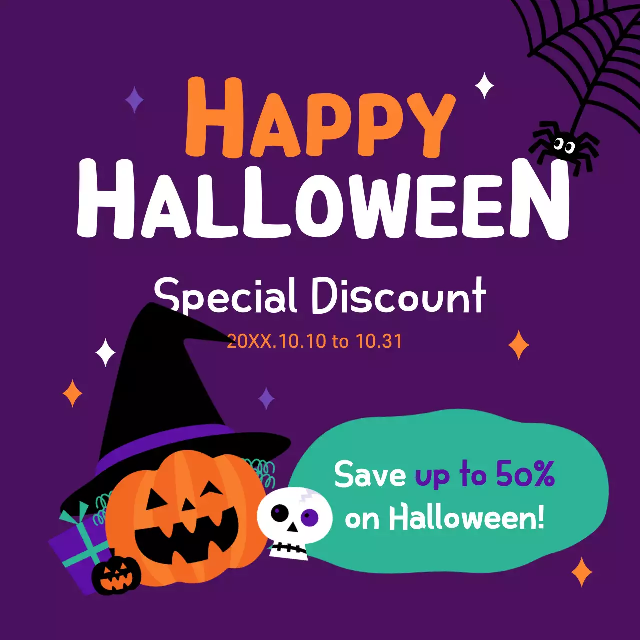 Purple Trendy Halloween Promotion Instagram Post