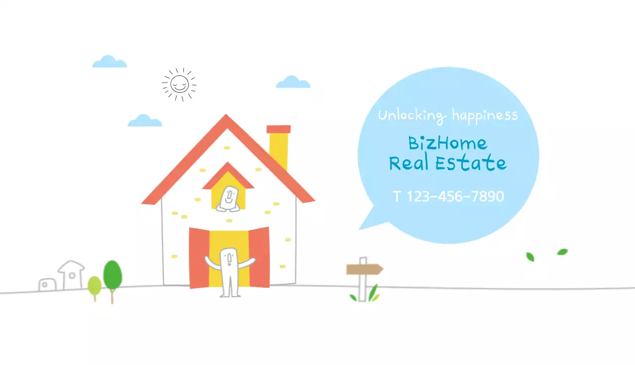 Blue Minimal Real Estate Business Card